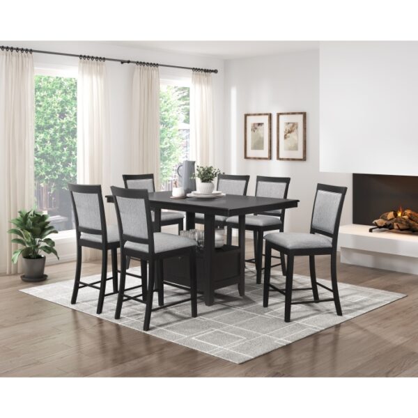 Charcoal gray Raven Collection Counter Height Chair By Homelegance 10