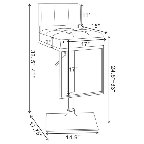 Alameda Adjustable Bar Stool White and Chrome 100193 By Coaster Furniture 10