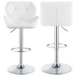 Berrington Adjustable Bar Stools Chrome and White (Set of 2) 100424 By Coaster Furniture Bar & Stool Mobilia Cleopatra 20 Berrington Adjustable Bar Stools Chrome and White (Set of 2) 100424 By Coaster Furniture 20