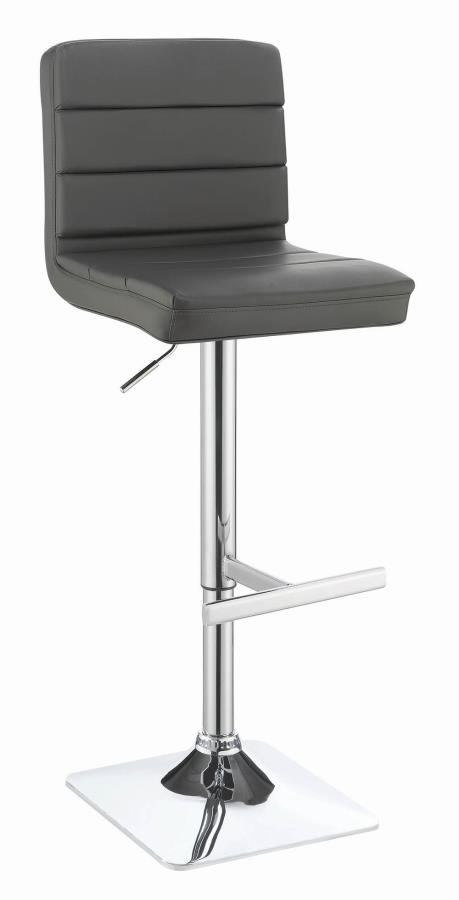 Bianca Upholstered Adjustable Bar Stools Gray and Chrome (Set of 2) 120696 By Coaster Furniture