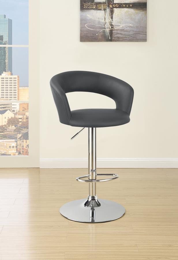 Barraza 29″ Adjustable Height Bar Stool Gray  and Chrome 120397 By Coaster Furniture