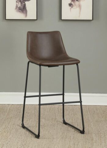 Michelle Armless Bar Stools Two-tone Brown and Black (Set of 2)102536 By Coaster Furniture