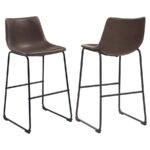Michelle Armless Bar Stools Two-tone Brown and Black (Set of 2)102536 By Coaster Furniture 21