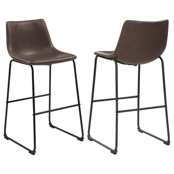 Michelle Armless Bar Stools Two-tone Brown and Black (Set of 2)102536 By Coaster Furniture 14