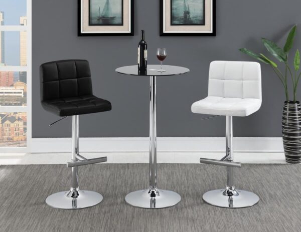 Lenny Adjustable Bar Stools Chrome and Black (Set of 2) 102554 By Coaster Furniture 6