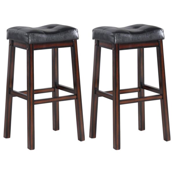 Donald Upholstered Bar Stools Black and Cappuccino (Set of 2) 120520 By Coaster Furniture 13