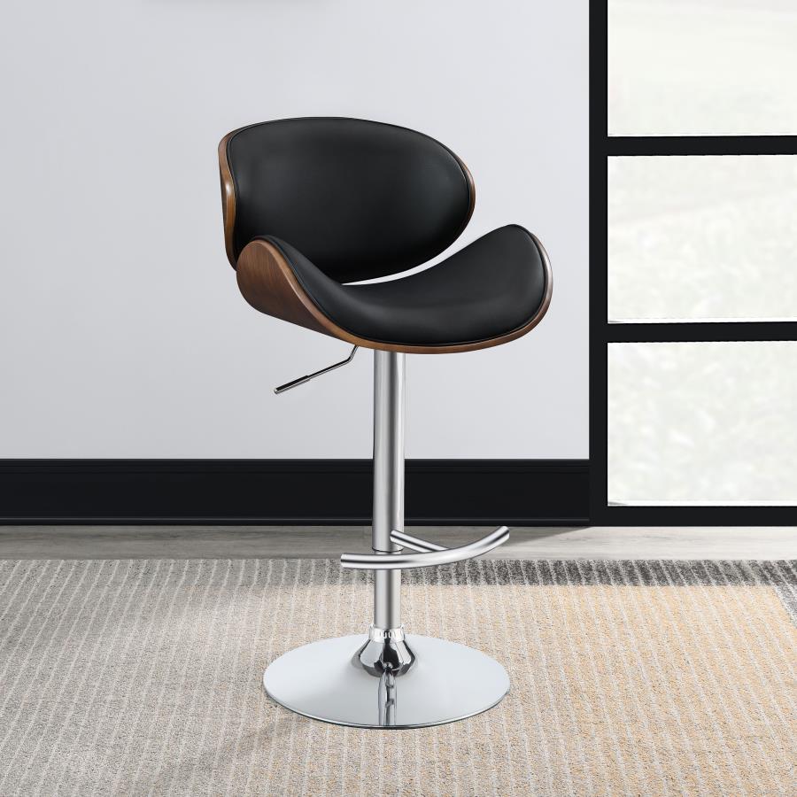 Harris Adjustable Bar Stool Black and Chrome 130504 By Coaster Furniture