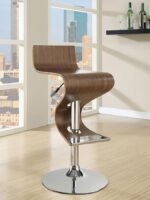 Covina Adjustable Bar Stool Walnut and Chrome 100396 By Coaster Furniture 7