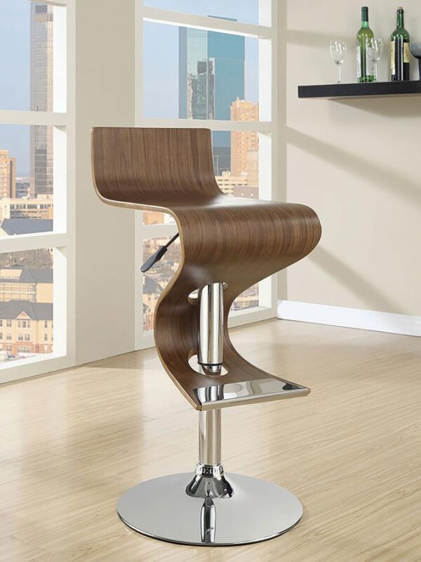 Covina Adjustable Bar Stool Walnut and Chrome 100396 By Coaster Furniture 5
