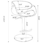 Dana Adjustable Bar Stool Ecru and Chrome 104966 By Coaster Furniture 26