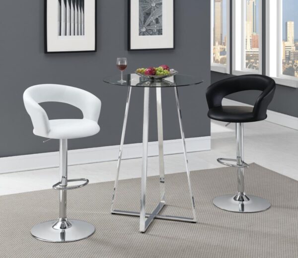 Barraza 29″ Adjustable Height Bar Stool White and Chrome 120347 By Coaster Furniture 6