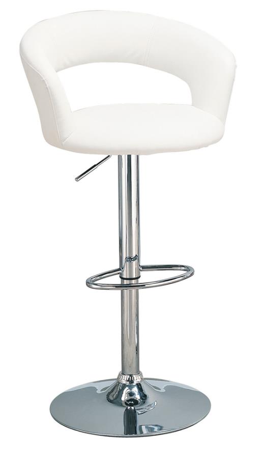 Barraza 29″ Adjustable Height Bar Stool White and Chrome 120347 By Coaster Furniture