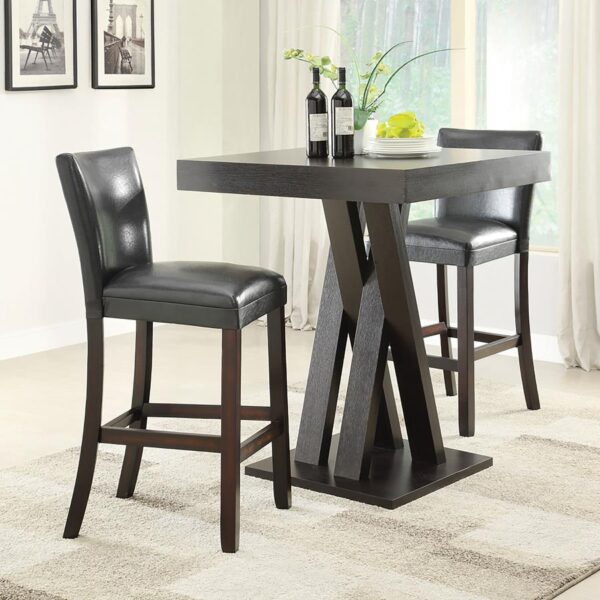 Alberton Upholstered Bar Stools Black and Cappuccino (Set of 2) 100056 By Coaster Furniture 9