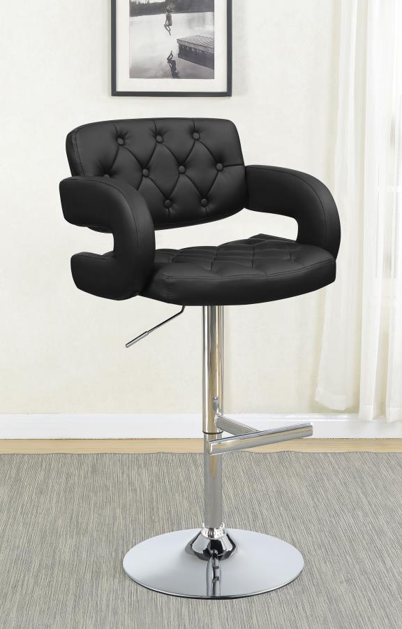 Brandi Adjustable Bar Stool Black and Chrome 102555 By Coaster Furniture