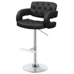 Brandi Adjustable Bar Stool Black and Chrome 102555 By Coaster Furniture 24