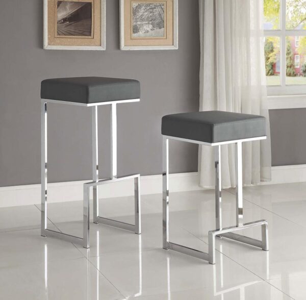 Gervase Square Bar Stool Gray and Chrome 105262 By Coaster Furniture 10