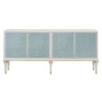 Pearl White & Silver Shimmer Finish Ansaldo Console Cabinet AC02506 By ACME Accent Console Tables Mobilia Cleopatra 12 Pearl White & Silver Shimmer Finish Ansaldo Console Cabinet AC02506 By ACME 12