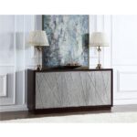 Metallic Silver & Walnut Finish Geranio Console Cabinet AC02502 By ACME 11