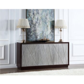 Silver & Walnut Console Cabinet