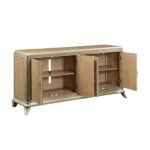 Natural Oak Sunburst Pattern Dodie Console Cabinet AC02504 By ACME Accent Console Tables Mobilia Cleopatra 11 Natural Oak Sunburst Pattern Dodie Console Cabinet AC02504 By ACME 11