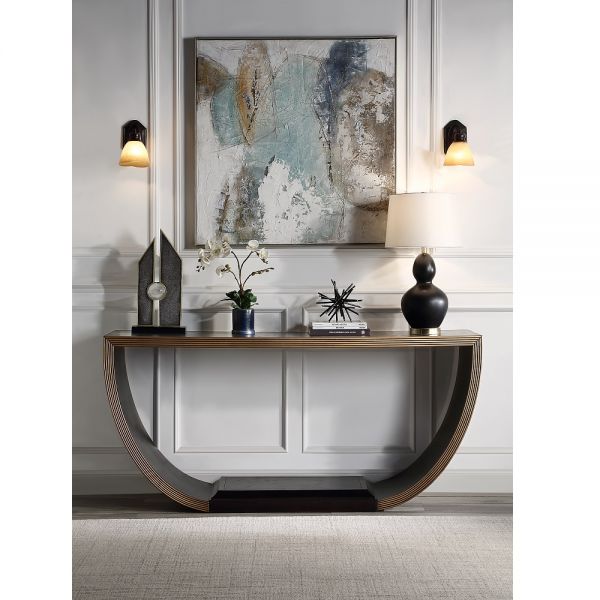 Black & Gold Maceo Console Table AC01924 By ACME