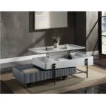 Gray & White High Gloss Finish Wilkins Coffee Table W/Lift Top LV02187 By ACME Luxury Coffee Tables Mobilia Cleopatra 11 Gray & White High Gloss Finish Wilkins Coffee Table W/Lift Top LV02187 By ACME 11