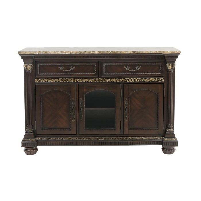 Cherry finish with gold tipping Russian Hill Collection Rustic Server By Homelegance
