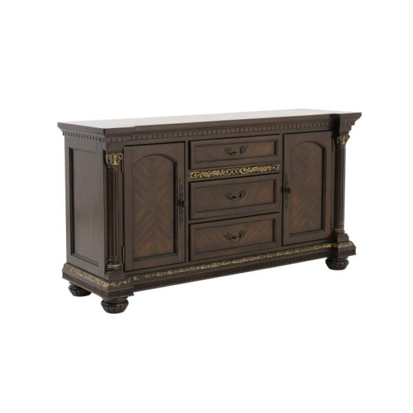 Cherry finish with gold tipping Russian Hill Collection Rustic Buffet By Homelegance 8
