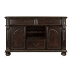 Dark cherry finish with gold tipping Catalonia Collection Rustic Server By Homelegance 11