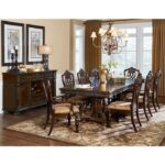 Dark cherry finish with gold tipping Catalonia Collection Rustic Server By Homelegance 13