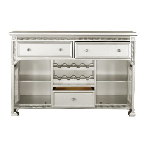 Silver Bevelle Collection Server By Homelegance 11