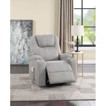Gray Chenille Power Lift Recliner