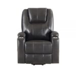 Gunmetal Leather Evander Recliner w/Power Lift & Massage LV02182 By ACME Recliners Mobilia Cleopatra 18 Gunmetal Leather Evander Recliner w/Power Lift & Massage LV02182 By ACME 18