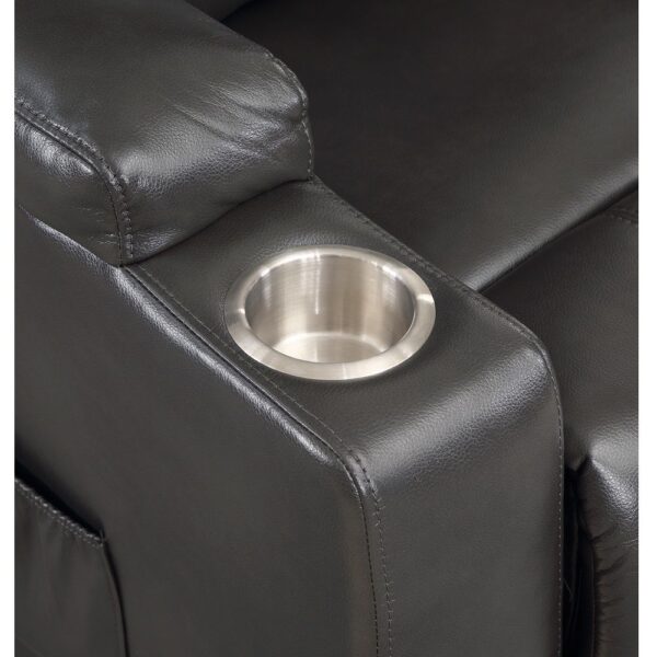 Gunmetal Leather Evander Recliner w/Power Lift & Massage LV02182 By ACME 14