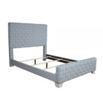 Light Teal Chenille & Gray Finish Saree Bed By ACME Luxury Beds Mobilia Cleopatra 10 Light Teal Chenille & Gray Finish Saree Bed By ACME 10