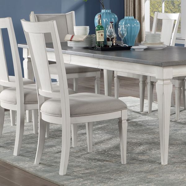 Light Gray Linen Katia Side Chair (Set-2) DN02274 By ACME