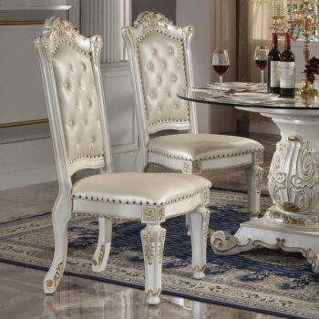 Synthetic Leather & Antique Pearl Side Chair