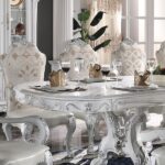 Fabric & Bone White Finish Dresden Side Chair (Set-2) DN02242 By ACME Dining Chair & Bench Mobilia Cleopatra 7 Fabric & Bone White Finish Dresden Side Chair (Set-2) DN02242 By ACME 7