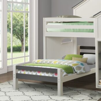 Gray & White Twin Bed