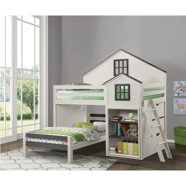 Ratana Gray & White Loft Bed BD02052 By ACME 8