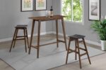 Finnick Tapered Legs Bar Stools Dark Gray and Walnut (Set of 2) 101437 By Coaster Furniture 11