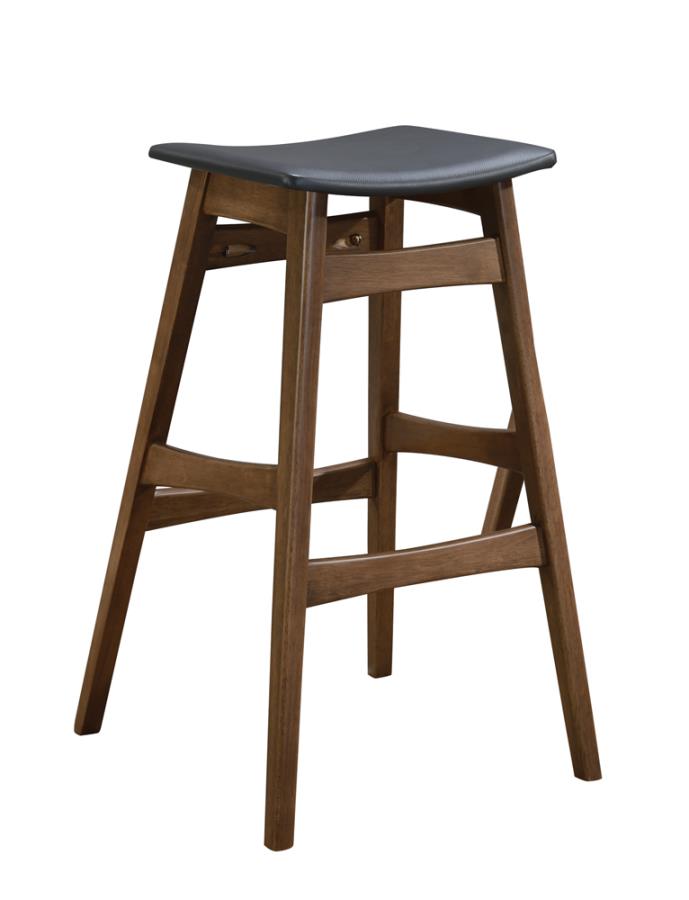 Finnick Tapered Legs Bar Stools Dark Gray and Walnut (Set of 2) 101437 By Coaster Furniture
