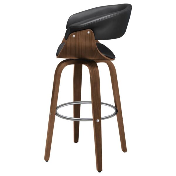 Zion Upholstered Swivel Bar Stool Walnut and Black 100205 By Coaster Furniture 14