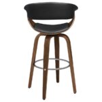 Zion Upholstered Swivel Bar Stool Walnut and Black 100205 By Coaster Furniture 24