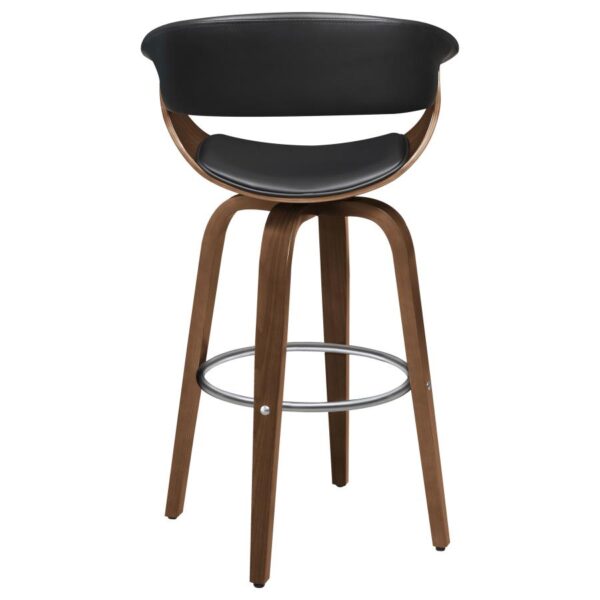 Zion Upholstered Swivel Bar Stool Walnut and Black 100205 By Coaster Furniture 16