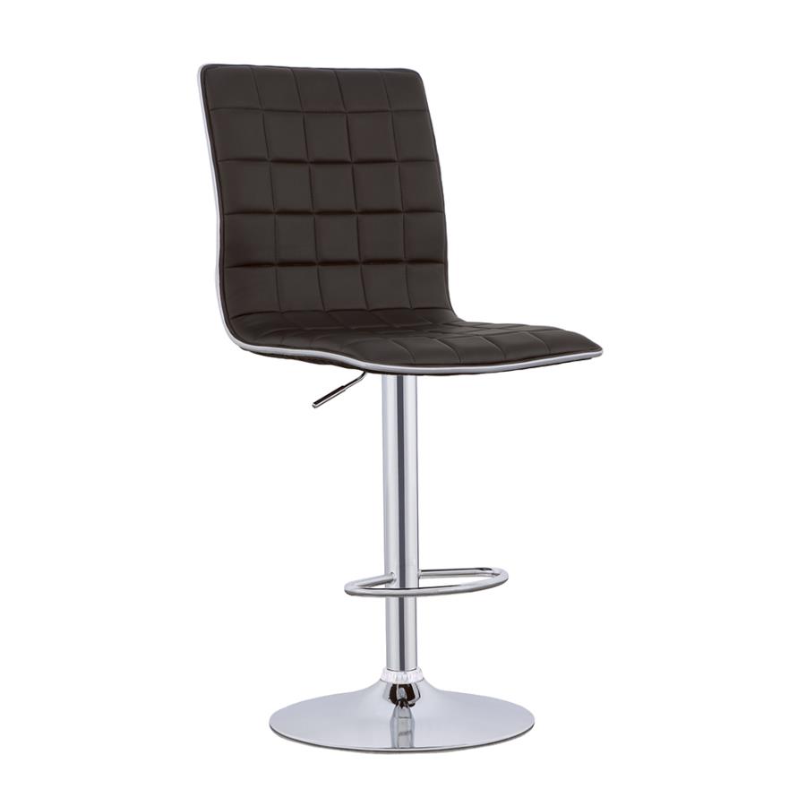 Ashbury Upholstered Adjustable Bar Stools Black and Chrome (Set of 2) 122087 By Coaster Furniture