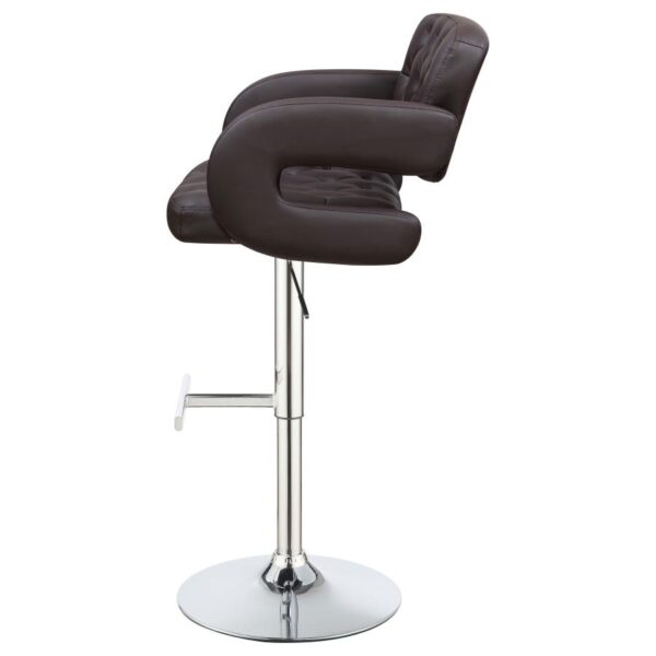 Brandi Adjustable Bar Stool Chrome and Brown 102556 By Coaster Furniture 11