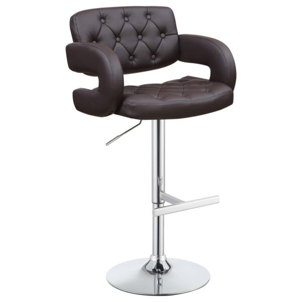 Brandi Adjustable Bar Stool Chrome and Brown 102556 By Coaster Furniture 13