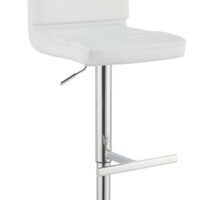 Bianca Upholstered Adjustable Bar Stools White and Chrome (Set of 2) 120694 By Coaster Furniture 7