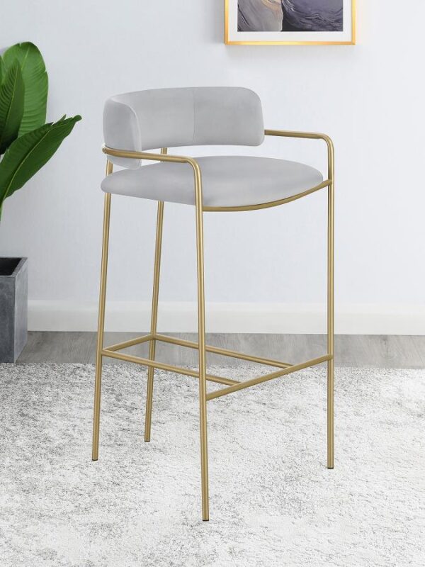 Comstock Upholstered Low Back Stool Gray and Gold 182160 By Coaster Furniture 7